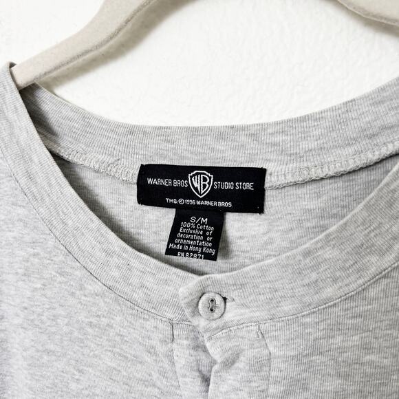 [Vintage] 90s Warner Brothers Sz S/M Gray Looney Tunes Bugs Bunny Sleep Onesie - Picture 11 of 11